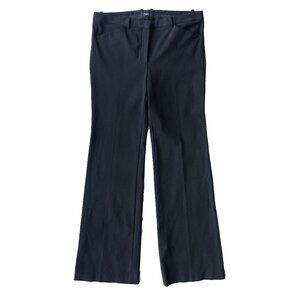 Theory Demetria Trouser Pants Flare Navy Blue Minimal Scandi Girl Wide Leg Tall